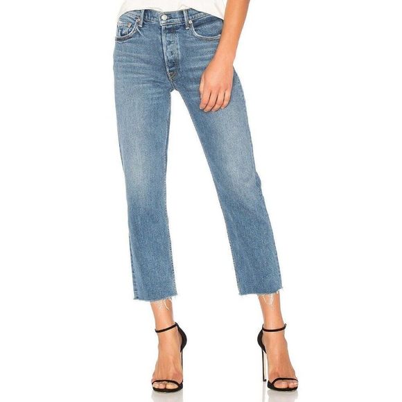GRLFRND Helena Groovy Situation High Rise Straight Leg Crop Jeans, Size 27 - Picture 2 of 16